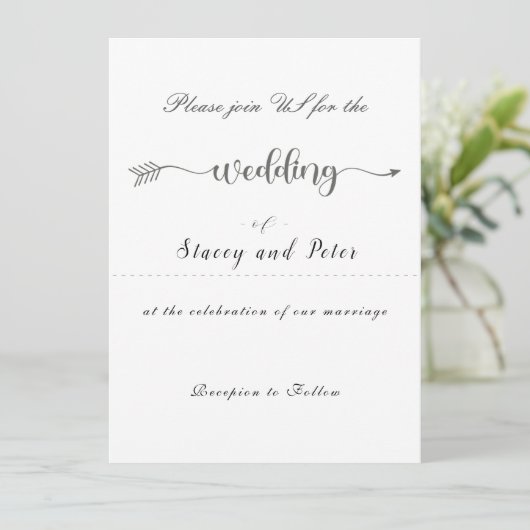 Moderne uitnodiging voor bruiloft (Staand voorkant)