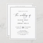 Moderne uitnodiging voor bruiloft (Voorkant / Achterkant)