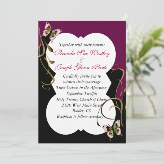 Moderne uitnodiging voor bruiloft (Staand voorkant)