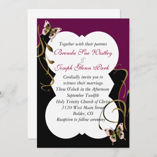 Moderne uitnodiging voor bruiloft (Voorkant / Achterkant)