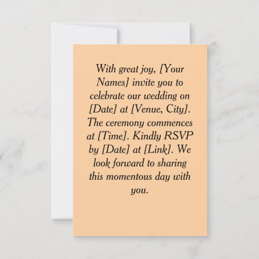 Moderne uitnodiging voor bruiloft (Achterkant)