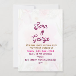 Moderne uitnodiging voor bruiloft