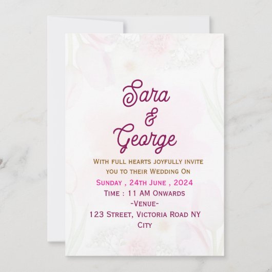 Moderne uitnodiging voor bruiloft (Voorkant)