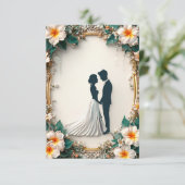 Moderne uitnodiging voor bruiloft (Staand voorkant)