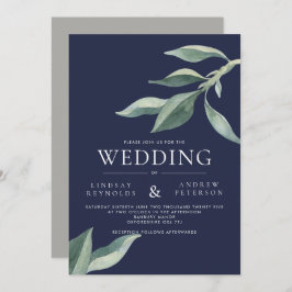 Moderne uitnodiging voor bruiloft in botanische ri