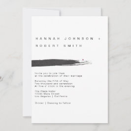 Moderne uitnodiging voor bruiloft in penseel