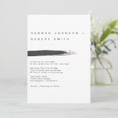 Moderne uitnodiging voor bruiloft in penseel (Staand voorkant)