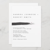 Moderne uitnodiging voor bruiloft in penseel (Voorkant / Achterkant)