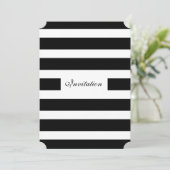 Moderne uitnodiging voor bruiloft in zwart-wit (Staand voorkant)