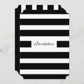 Moderne uitnodiging voor bruiloft in zwart-wit (Voorkant / Achterkant)