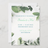 Moderne uitnodiging voor bruiloft met botanische b (Voorkant)