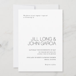 Moderne uitnodiging voor bruiloft met minimaal ont