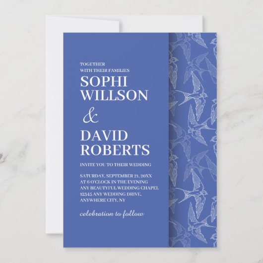 Moderne uitnodiging voor bruiloft met slikpatroon (Voorkant)