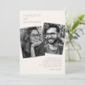 Moderne uitnodiging voor bruiloft op internet (Staand voorkant)