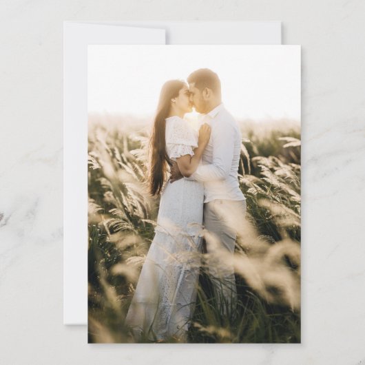 Moderne uitnodiging voor bruiloft via witte en zwa (Achterkant)