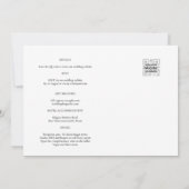 Moderne uitnodiging voor bruiloft via witte en zwa (Achterkant)