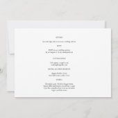 Moderne uitnodiging voor bruiloft via witte en zwa (Achterkant)