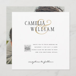 Moderne uitnodiging voor bruiloft via witte en zwa