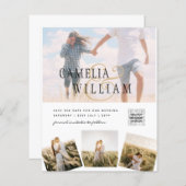 Moderne uitnodiging voor bruiloft via witte en zwa (Voorkant / Achterkant)