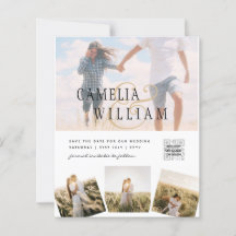 Moderne uitnodiging voor bruiloft via witte en zwa