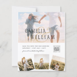 Moderne uitnodiging voor bruiloft via witte en zwa