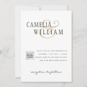 Moderne uitnodiging voor bruiloft via witte en zwa (Voorkant)