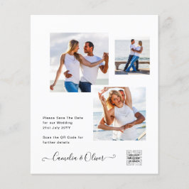 Moderne uitnodiging voor bruiloft via witte en zwa flyer