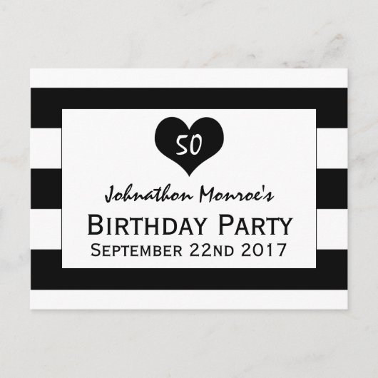 Moderne uitnodiging voor cinematografisch zwart-wi briefkaart (Voorkant)