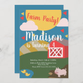 Moderne uitnodiging voor Confetti van de Birthday (Voorkant / Achterkant)