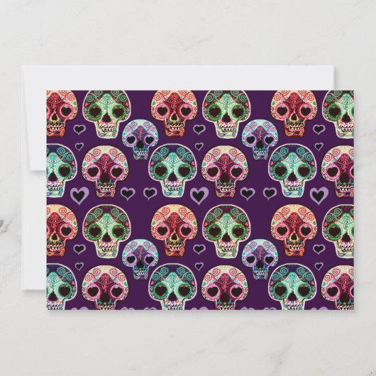 Moderne uitnodiging voor Dag van de Doden-feest me (Achterkant)