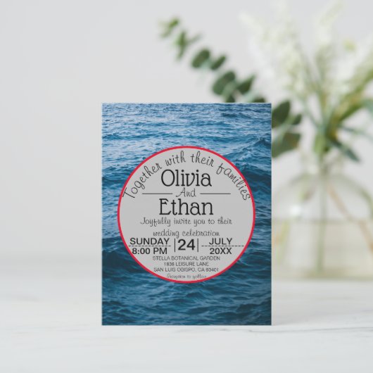 Moderne uitnodiging voor de scheepvaart (Staand voorkant)