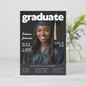 Moderne uitnodiging voor diploma-uitreiking in tij (Staand voorkant)