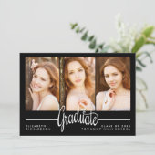 Moderne uitnodiging voor drie fotograaf (Staand voorkant)