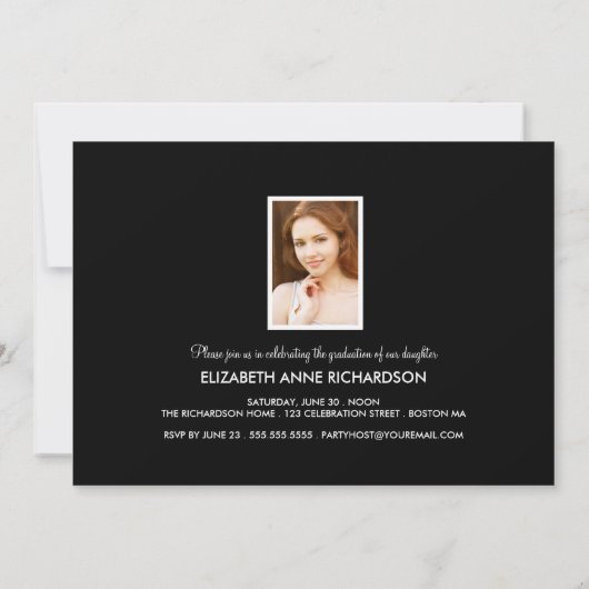 Moderne uitnodiging voor drie fotograaf (Achterkant)