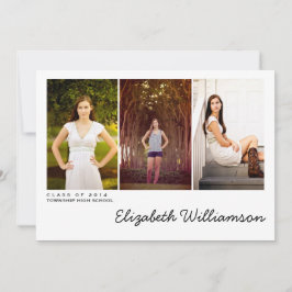 Moderne uitnodiging voor drie fotograaf