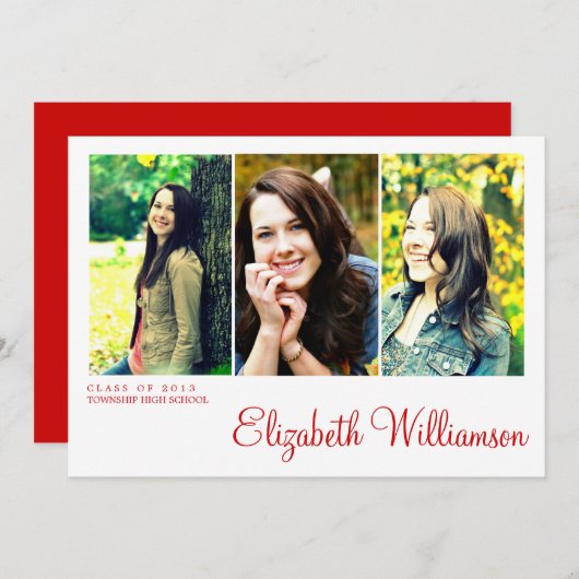 Moderne uitnodiging voor drie fotograaf (Voorkant / Achterkant)