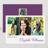 Moderne uitnodiging voor drie fotograaf (Voorkant / Achterkant)