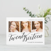 Moderne uitnodiging voor drie fotograaf (Staand voorkant)