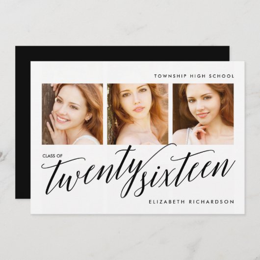 Moderne uitnodiging voor drie fotograaf (Voorkant / Achterkant)