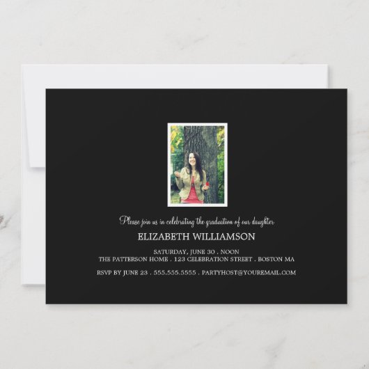 Moderne uitnodiging voor drie fotograaf (Achterkant)