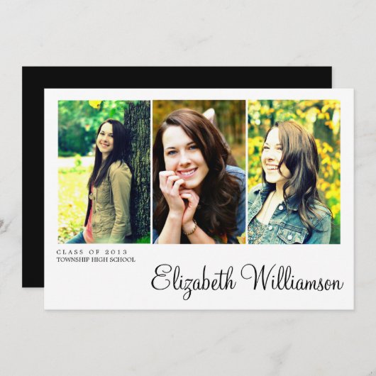 Moderne uitnodiging voor drie fotograaf (Voorkant / Achterkant)