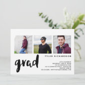 Moderne uitnodiging voor drie fotograaf (Staand voorkant)