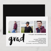 Moderne uitnodiging voor drie fotograaf (Voorkant / Achterkant)