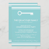 Moderne uitnodiging voor een blauwe partij voor op (Voorkant / Achterkant)