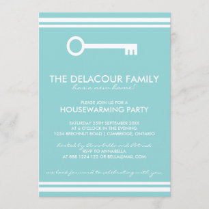 Moderne uitnodiging voor een blauwe partij voor op