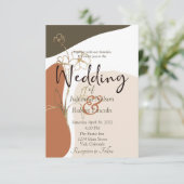 Moderne uitnodiging voor een blote bruiloft (Staand voorkant)