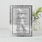 Moderne uitnodiging voor een bruiloft - Bekleding  (Staand voorkant)