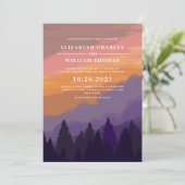 Moderne uitnodiging voor een bruiloft met waterver (Staand voorkant)