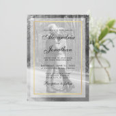 Moderne uitnodiging voor een bruiloft - Overlay BW (Staand voorkant)