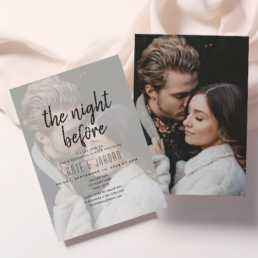 Moderne uitnodiging voor een diner met fotorehears